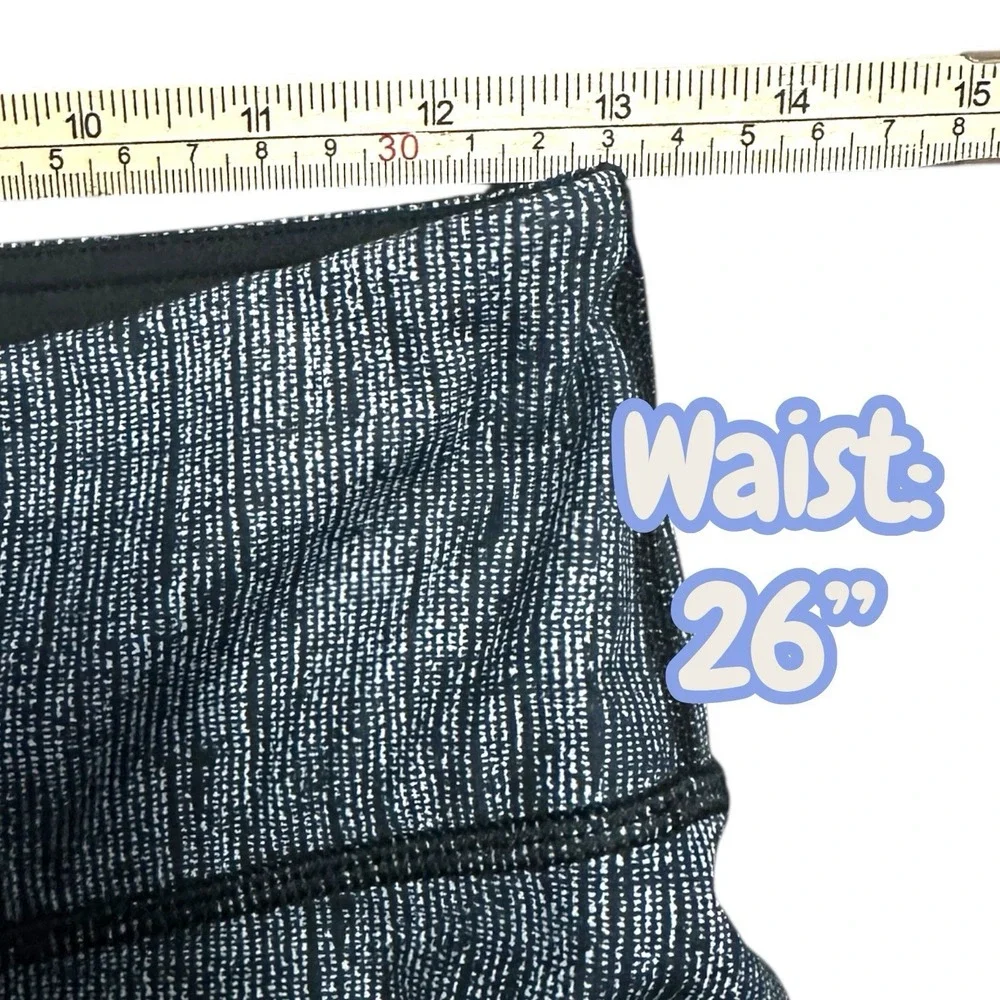 Lululemon Women's 6 Wunder Under Crop Burlap Black Dune Yoga Leggings Athleisure